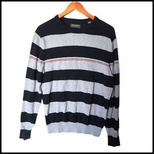 John Bartlett Consensus Men's Stripe Crew Neck Sweater size M Medium 100% Cotton